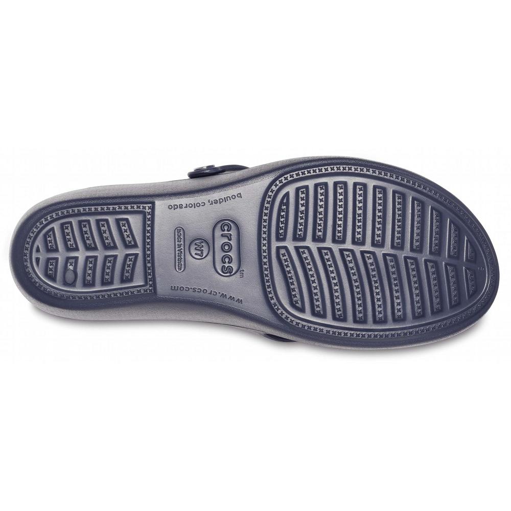 Navy Women's Crocs Patricia Sandal Slides | NZ 0593XYUF